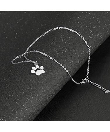 Paw Print Necklace for Women - Silver Pet Print Necklace for Dog & Cat Lovers | Memorial Gift for Daughter - Paw Necklaces - Buy Online on GoSupps.com