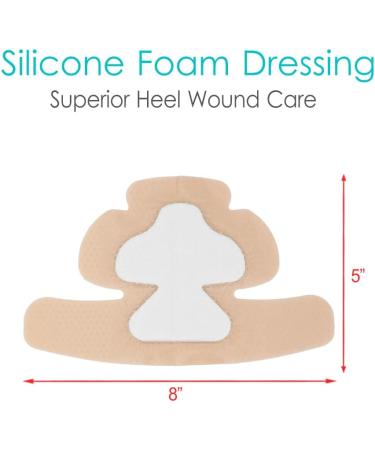 Silicone Heel Foam Bandages - Waterproof Absorbent Dressings for Cracked Heels Ankle & Elbow Protection | Pack of 4 (5 x 8 inches - Buy Online on GoSupps.com