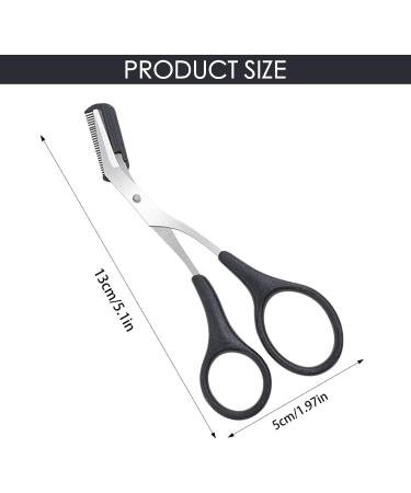 CONTINUAL Eyebrow Scissors Stainless Steel Professional Precision Eyebrow Trimmer Tool with Comb Small Eyebrow Grooming Beauty Tool for Men Women (Black) - Buy Online on GoSupps.com