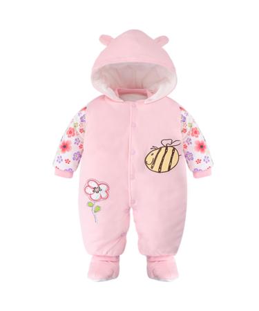 Baby Rompers with Booties Hat Boys Girls Cotton Jumpsuit Infant Winter Outfits Set 9-12 Months 9-12 Months L
