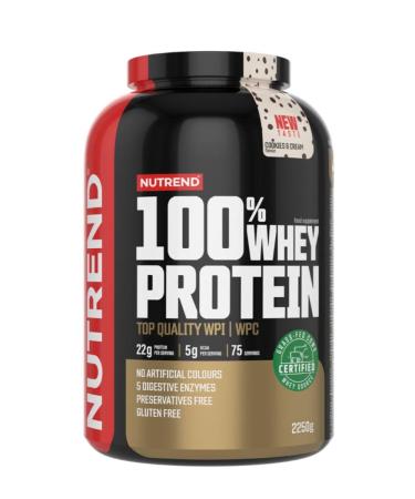 Nutrend 100% whey protein - Whey protein concentrate - protein powder for muscle building - supplement for bodybuilders - amino acids - BCAA - 1 SPACE X (cookies cream 2250g)