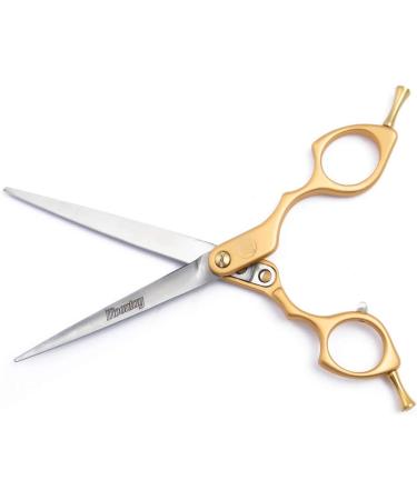 Moontay 6.5 Professional Curved Pet Grooming Scissor - 440C Japanese Stainless Steel, Ultra-Light Aluminum Handle, Dog Cat Shear/Scissor - Gold 6.5 Straight Cutting - Buy Online on GoSupps.com
