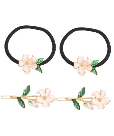 Beaupretty 1 Set hairpin hair barrettes for women elastic hair scrunchies girls hair tie girls hair band hair ties for girls clips for hair flower hair ties women's chic side clip alloy