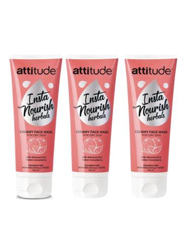 Rang Bliss Nourish Herbals Creamy Face Wash for Dry Skin with Almond Oil Indian Gooseberry 100ml Pack of 3