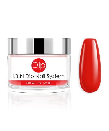 Orange Nail Dipping Powder 1 Ounce (added vitamin) I.B.N Acrylic Dip Powder DIY Manicure Powder, Light Weight and Firm, No Need UV LED Lamp Cured (DIP 028)