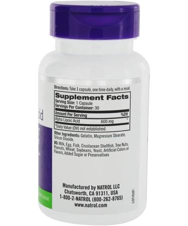 Natrol Alpha Lipoic Acid 600 Mg - 30 Count | Buy Online for Fast International Shipping - Buy Online on GoSupps.com