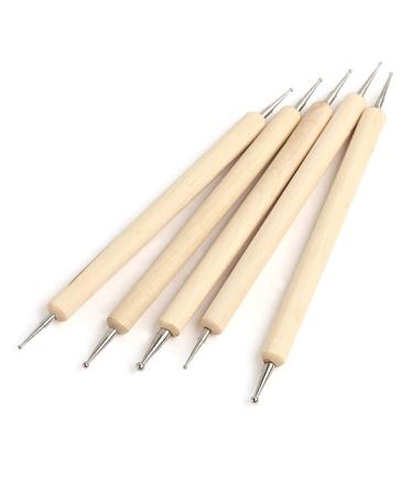 Ukallaite 5-Piece Nail Art Dotting Tool Set - 2-Way Wood Pen for DIY Manicure & Painting - Buy Online on GoSupps.com