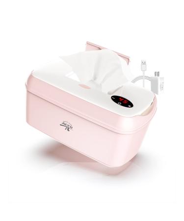 Baby Wipe Warmer : Pink Portable Wipe Dispenser with Top Heating System, LED Display for Accurate Temperature Setting, Diaper Wipe Warmer - Keeps Wipes Warm and Moist for Babies