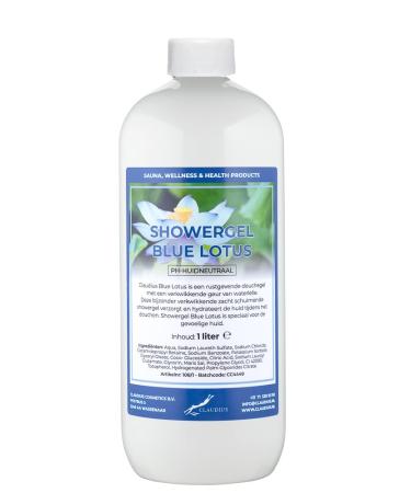 Claudius Showergel Blue Lotus 1 liter met dop wit