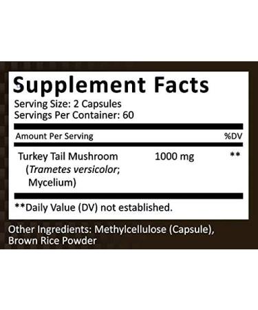 HMS Nutrition Turkey Tail Mushroom 1000mg Capsules - Powerful Antioxidant & Immune Support - Buy Online on GoSupps.com
