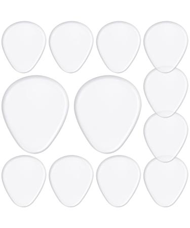 6 Pairs Metatarsal Foot Pads Gel Ball of Foot Cushions Soft Pain Relief Forefoot Support Gel Pads for Women Men Plantar Fasciitis Neuroma 2.4''x2.75'' (Clear)