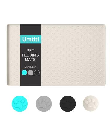Umtiti bowl pad for dog cats (60x40cm cream) waterproof non-slip silicone dog bowl matt matt waterproof surface with edge dishwasher-safe L-1PC cream L-cream - Buy Online on GoSupps.com