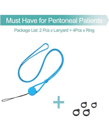 Quick Dry Silicone Lanyard Set for Peritoneal Dialysis - Blue | 2 Lanyards + 4 Rings | Shower Accessories for Men and Women - Buy Online on GoSupps.com