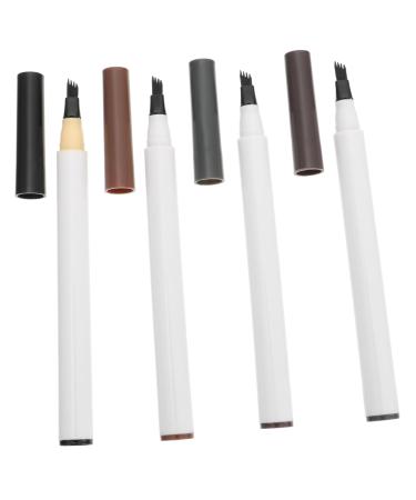 WOONEKY 4pcs Four Forked Eyebrow Pencil Brow Pencil and Brush Microblading Eyebrow Pen Make up Kit Abs