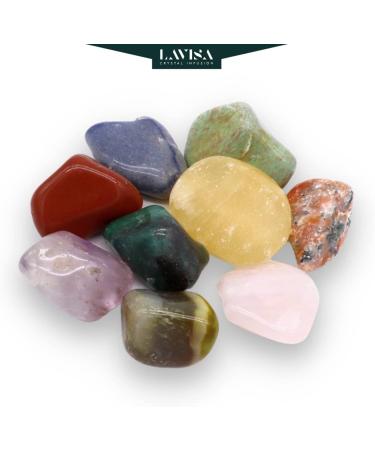 Buy Lavisa Drum Stones 100% Natural Healing Gemstones for Water Treatment | XL 220g Halbedelstein Mixture | Enhance Your Gem Water! - Buy Online on GoSupps.com