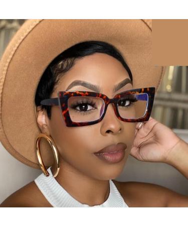 Buy Trendy Blue Light Blocking Oversized Reading Glasses - Anti Eye Strain Computer Eyeglasses - Stylish Black +0.00 - Buy Online on GoSupps.com