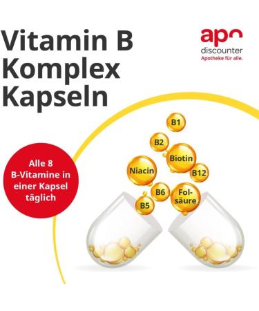 Apodiscounter Vitamin B Complex - 60 Vegan Capsules | All 8 B Vitamins for Optimal Health - Pharmacy Quality - Buy Online on GoSupps.com