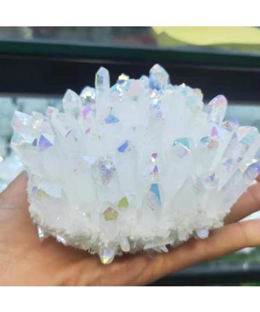 Specimen Healed Natural White Quartz Crystal Cluster Rock Specimen Angel Aura Flowers Aesthetic Room Decor Fantastic Indie Jewelry Stone As a Gift ERTEYIN (Size : 500-600g)
