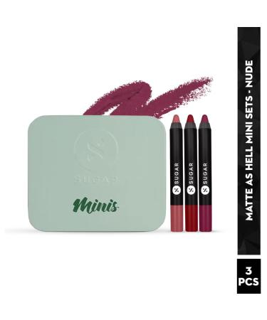 SUGAR Cosmetics Matte As Hell Mini Sets - Nude Nude Set | International Shipping Available - Buy Online on GoSupps.com