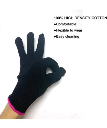 Professional Heat Resistant Styling Glove - Curling Wand & Flat Iron Heat Blocking - Left & Right Hand - Pink Edge - 1 Piece - Buy Online on GoSupps.com