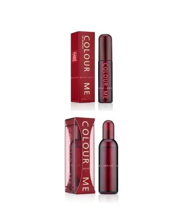 COLOUR ME Dark Red Fragrance Set by Milton-Lloyd - EDP Spray Perfumes for Women - Amber Floral Woody Scent - White Peach and Jasmine Notes - Blended with Ambergris and Saffron - for Elegant Ladies