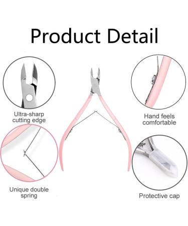 Wohlstand Cuticle Forceps Carbon Steel Tweezers For Cuticles Single Spring 6 mm Tip Pink - Buy Online on GoSupps.com