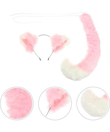 Animal Costume Accessories Plush Fox Ear Headband and Tail Set Christmas Party Costume Accessories Xmas Party Favors Photo Props for Kids Children Adult Pink White - Buy Online on GoSupps.com