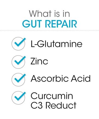 Gut Repair Powder - L-Glutamine, Curcumin, Zinc & Vitamin C Supplement for Digestive Health (5.71oz - 30 Servings) - Buy Online on GoSupps.com