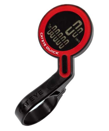 Cateye Computadora Quick Black/Red E-limitada Pedometer for Cycling Unisex Adult Black/Red One Size