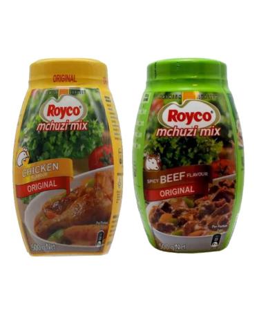 Royco Mchuzi Mix Seasoning Beef Powder Flavor 500g Bundled with Royco Chicken Mix 500g