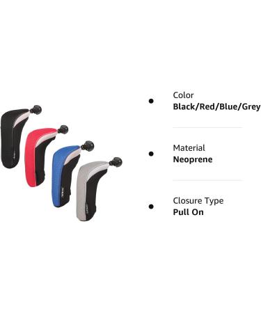 Sword & Shield Sports Golf Hybrid Club Head Covers Set of 4 | Interchangeable No. Tag UT Cover | Black/Red/Blue/Grey - Buy Online on GoSupps.com
