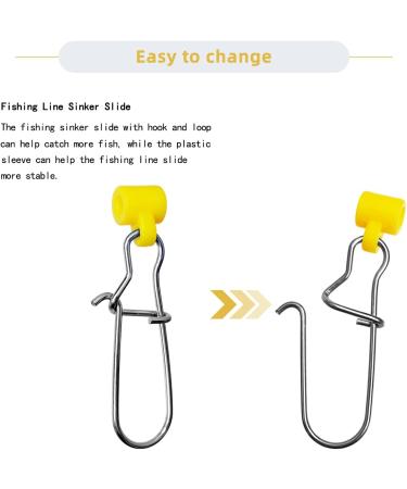 40Pcs Stainless Steel Fishing Line Sinker Slides Catfishing Rig with Duo Lock Snaps - Heavy Duty Slider Swivel Snap Kit in Yellow | Fishing Tackle - Buy Online on GoSupps.com