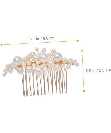 Beatifufu 1 Set Bride Wedding Hairpin Wedding Headdress Pearl Hairpin Pearl Hair Comb Bride Hair Fork Pearl Hair Side Comb Bride Hair Side Comb Pearl Bun Hairpin Pearl Hair Fork - Buy Online on GoSupps.com