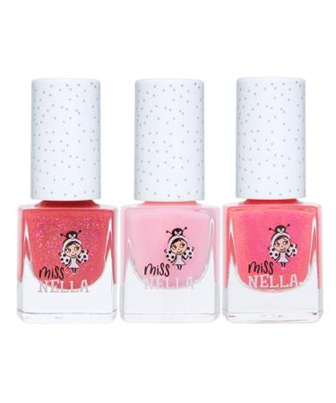 Miss Nella Pink Glitter Attack - Water-Based Nail Pack for Kids | Odor-Neutral Safe & Fun Designs - Buy Online on GoSupps.com