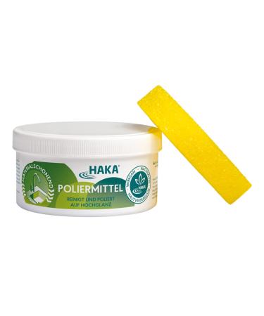 HAKA polishing agent |300 g |Removes stubborn dirt from plastic surfaces |Polished jewelry metals and stainless steel on a high gloss |Long-lasting water-absorption effect
