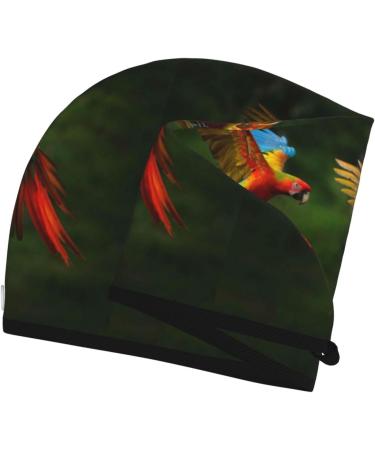 Hair Towel Wrap for Quick Drying | Button Closure Turban | Eco-Friendly Hybrid Parrot Design - Buy Online on GoSupps.com