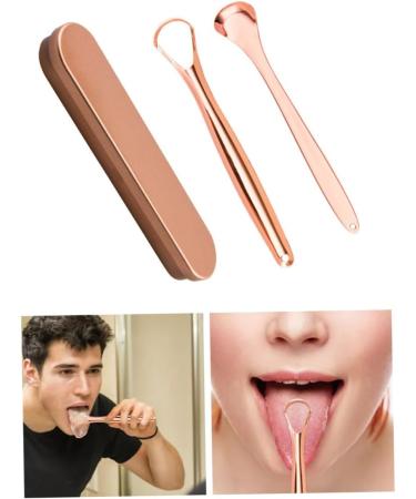 Stainless Steel Tongue Scraper Set - 3pcs Dental Cleaner Tool with Case for Oral Hygiene - Buy Online on GoSupps.com