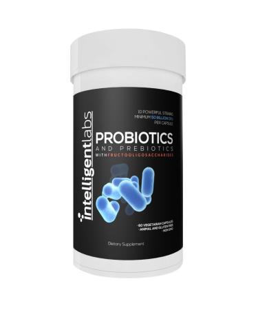 Intelligent Labs Probiotic 50 Billion CFU with Prebiotics PHGG & FOS No Refrigeration Needed Once Daily 10x Effectiveness 60-Day Supply Third-Party Verified