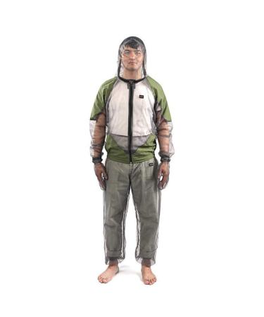 BESPORTBLE Professional Outdoor Mosquito Suit 1Set Breathable Mesh Jacket with Hood and Pants - Net Clothing Protection from Bugs Flies Gnats No-See-Ums & Midges 70.0 Centimetres L