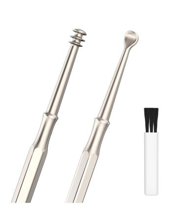 Earwax Remover Spiral Ear Wax Cleaner Double-Ended Ear Cleaning Tool Stainless Steel Earwax Remover Earwax Removal Tool for Kids and Adults&Seniors