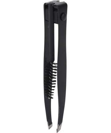 Multifunctional Eyebrow Tweezer with Eyebrow Comb Black 2 in 1 Makeup Grooming Tool for Eyebrows Or Facial Hair - Buy Online on GoSupps.com