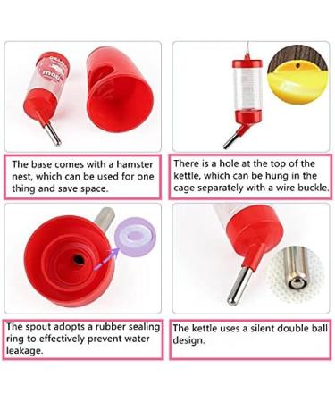 Pet Hideout And Water Bottle Set Hamster Water Bottle Drinker Feeder Is Suitable For Hamsters Guinea Pigs Gerbils And Other Small Animals (Random Color) - Buy Online on GoSupps.com