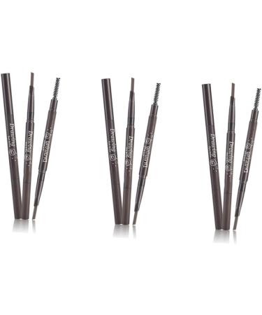 BIUDECO 3pcs 2 1 Eye Brow Brush Eyebrow Makeup Eyebrow Pencil Waterproof Eyebrow Pencils Preamp Stand - Buy Online on GoSupps.com