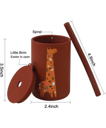 Silicone Toddler Mini Training Cup - BPA-Free Unbreakable Sippy Cup with Straw for Boy and Girl - Giraffe Design - 6+ Months - Buy Online on GoSupps.com