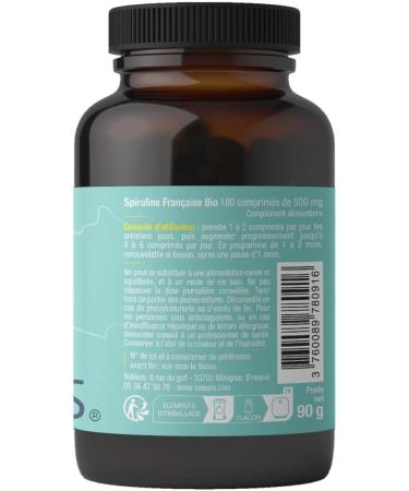French Spirulina - Organic & Vegan - High in Protein - Phycocyanin 21% - Vitality Slimming Energy Immunity Sport - High Quality - 180 Tablets - Buy Online on GoSupps.com