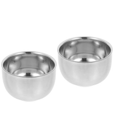 Frcolor 2st Bartbrush bowl razor cup made of aluminum men shaving equipment bowl with shaving cream shaving shell made of metal farmhouse wet shaving sandpaper man 304# steel