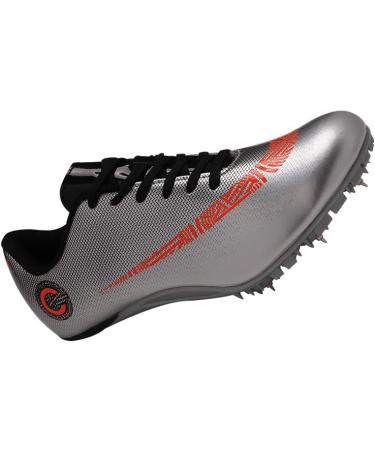 Eribby Track Spike Running Shoes 10 Women/8.5 Men - Silver | Sprinting Shoes for Men and Women - Buy Online on GoSupps.com