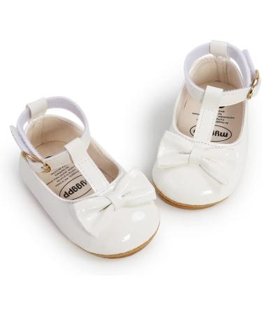 Baby Anti-Slip First Walking Shoes | Soft Sole Toddler Sneakers for 6-12 Months | Infant PU Leather Prewalkers with Sock | White - Size 14 - Buy Online on GoSupps.com