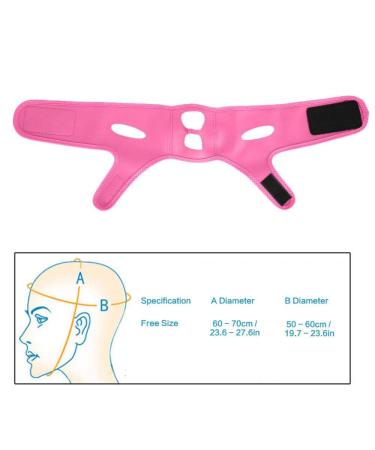Facial Slimming Lift Face Belt - Double Chin Removal & Skin Tightening Bandage (Pink) - Buy Online on GoSupps.com