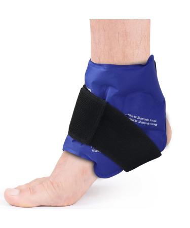 NEWGO Ankle Ice Pack Wrap Flexible Gel Cold Pack for Ankle Injuires, Reusable Gel Ice Pack for Ankle Pain Relief Hot Cold Therapy Ankle Cold Wrap for Sprains, Achilles, Tendonitis and Swelling